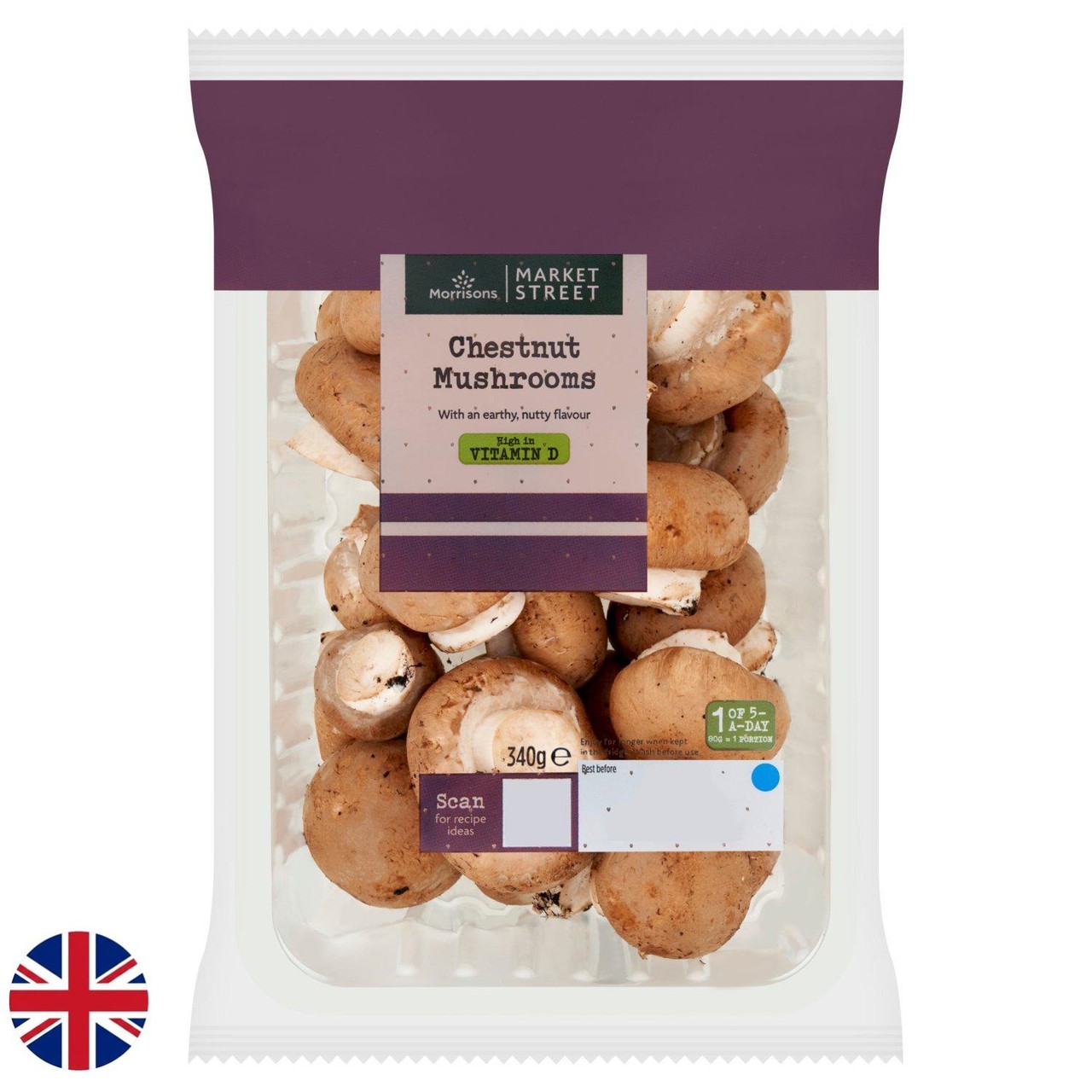 Morrisons British Chestnut Mushrooms 340g