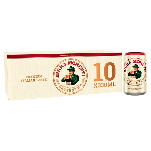 Birra Moretti Lager Beer Cans 10x330ml