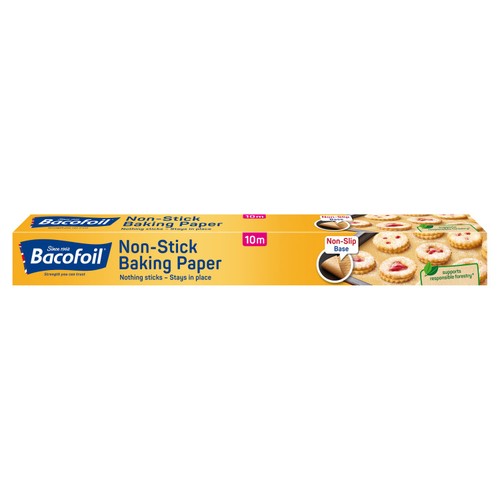 Bacofoil Non Stick Baking Paper With Non Slip Base 10m