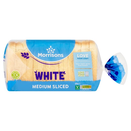 Morrisons white medium sliced bread