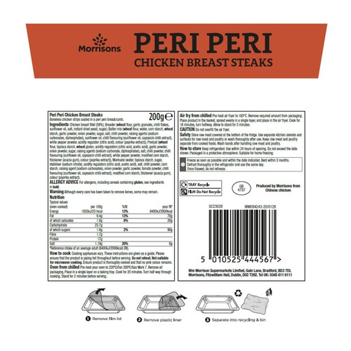 Morrisons Peri Peri Chicken Breast Fillets 200g