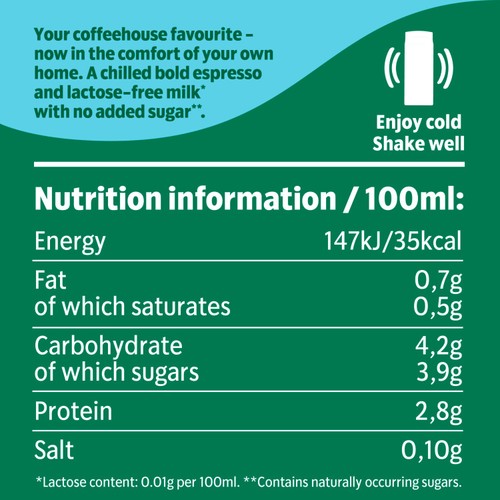 Starbucks Multiserve Skinny Latte No Added Sugar Iced Coffee 750ml