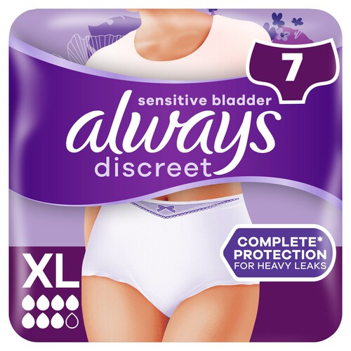 Always Discreet Underwear Incontinence Pants Plus XL 7 pack