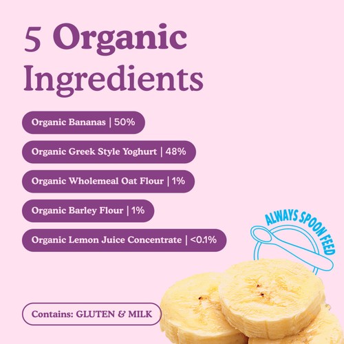 Little Freddie Organic Banana Greek Style Yoghurt Baby Food Pouch 6+ M