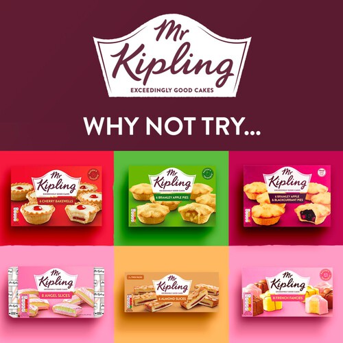 Mr Kipling Almond Slices Cakes Multipack Snack 3x2pk