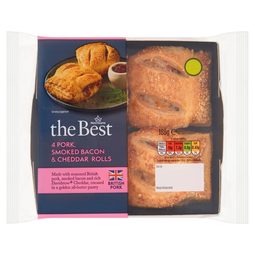 Morrisons Best Pork Bacon & Cheese Rolls