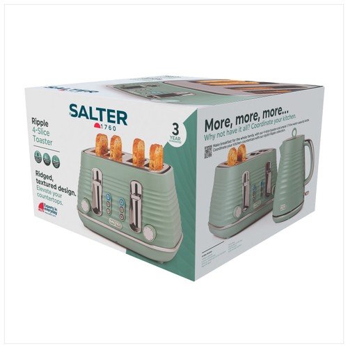 Salter Ripple 4 Slice Toaster Sage