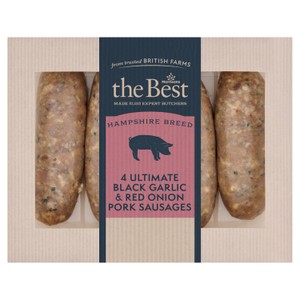 The Best Signature Collection 4 Black Garlic & Red Onion Pork Sausages 360g