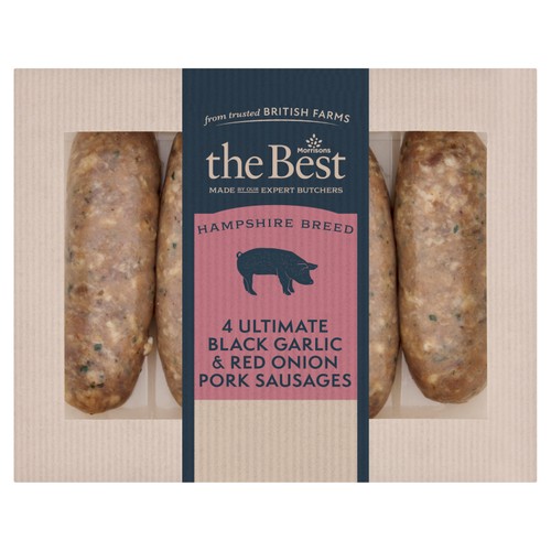 Morrisons Best Signature Collection Black Garlic Red Onion Pork Sausages