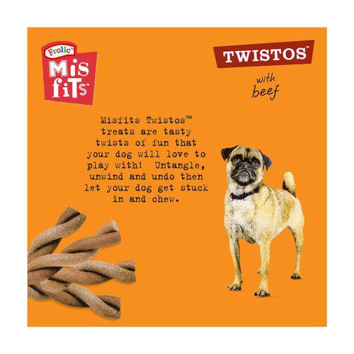 Misfits Twistos Dog Treats with Beef