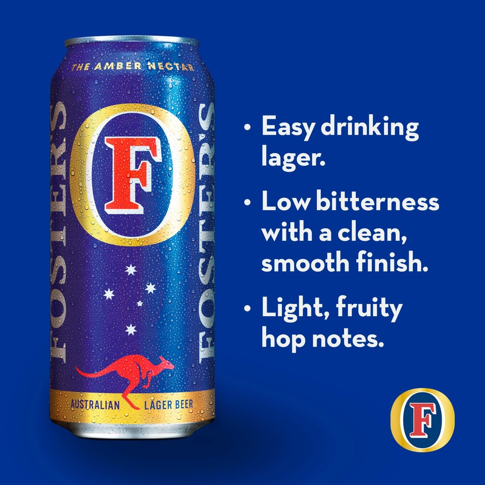 Foster's Lager Beer Can 12 x 440ml - Morrisons Online Groceries & Offers