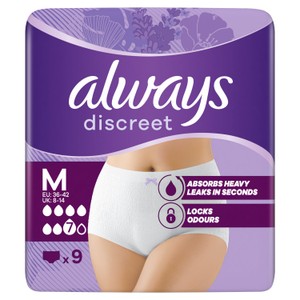 Always Discreet Underwear Incontinence Pants Plus M 9 pack