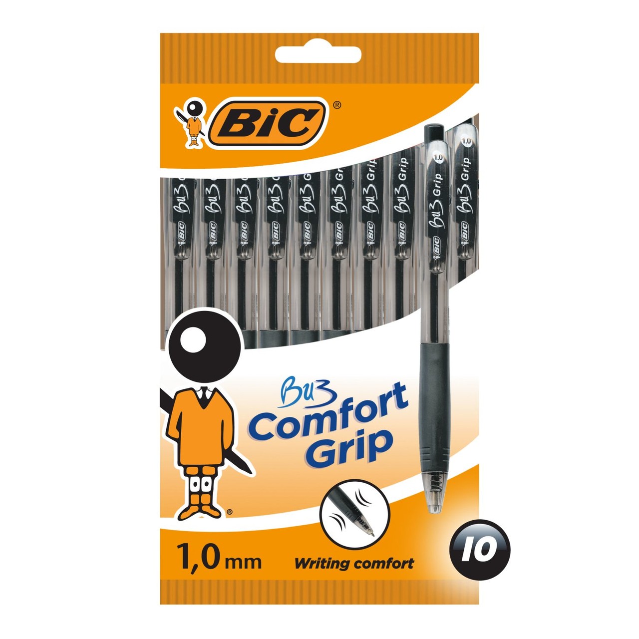 Bic Bu3 Comfort Grip Ball Pen Black