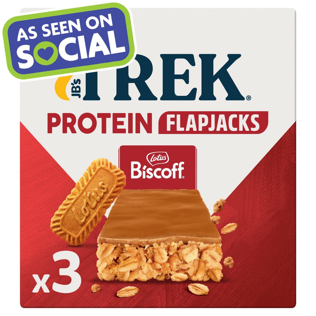 Trek Protein Flapjacks Biscoff 3x50g