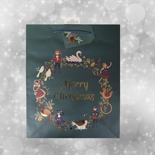 Morrisons 12 Days Of Christmas Wreath Gift Bag Large