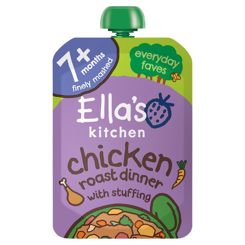 Ella's Kitchen Organic Chicken Roast Dinner Baby Food Pouch 7+ Months 