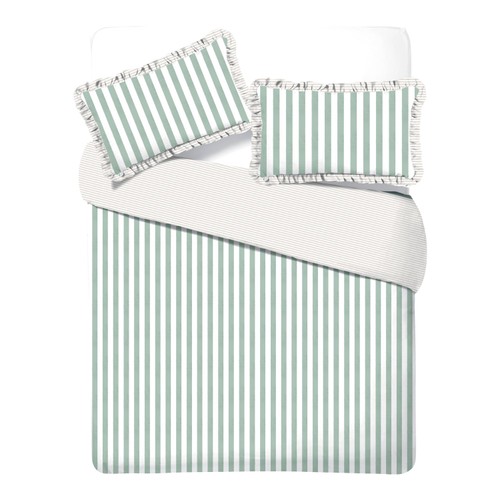 Nutmeg Home Soft Touch Fresh Stripe Frill Duvet Set Double