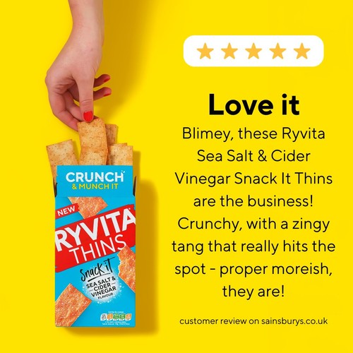 Ryvita Snack It Thins Sea Salt and Cider Vinegar Flatbread Snacks