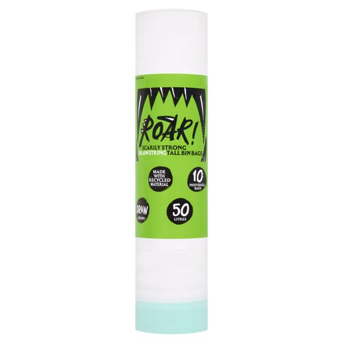 Roar! Tall Kitchen Bin 50L Liners 10 Pack