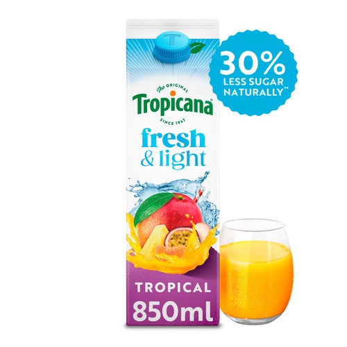 Tropicana Fresh & Light Tropical Juice Blend Drink 850ml