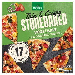 Morrisons Thin & Crispy Stonebaked Ham & Pineapple Pizza   375g