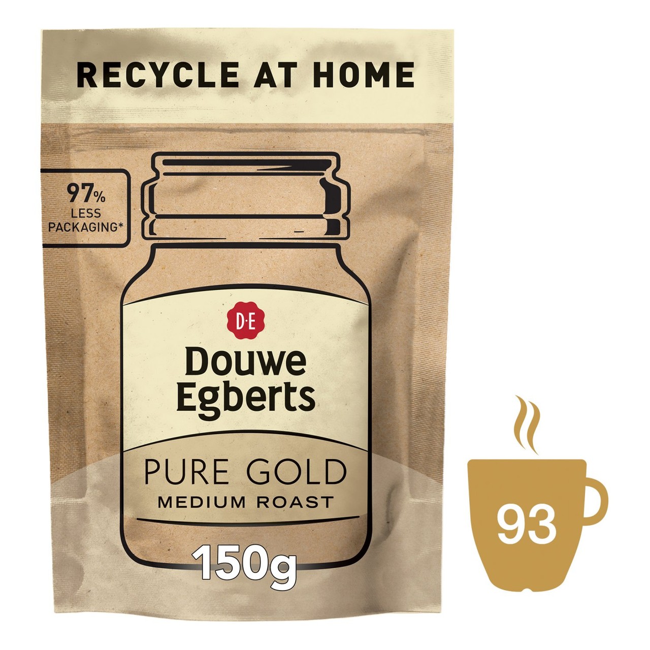 Douwe Egberts Pure Gold Instant Coffee Refill 150G