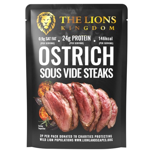 The Lions Kingdom 100 Day Age 2 Ostrich Fillet Steaks In Marinade