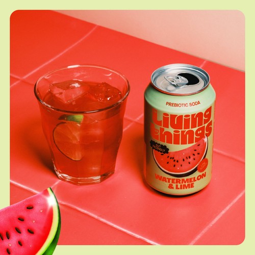 Living Things Watermelon & Lime Prebiotic Soda 4X330 ML