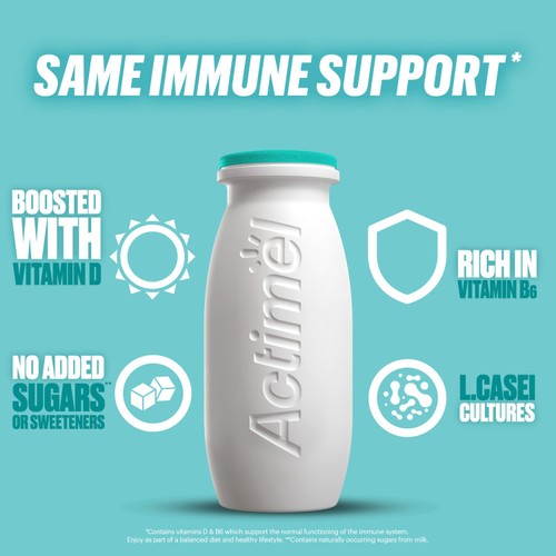 Actimel Simple Immune Support Natural Yoghurt Drink  8 x 100g