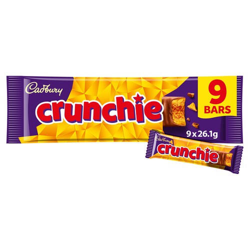 Cadbury Crunchie Chocolate Bar 9 Pack Multipack