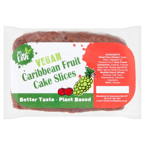 One Love Vegan Caribbean Fruit Cake Slices