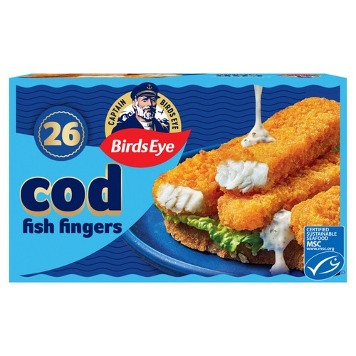 Birds Eye 26 Breaded Cod Fish Fingers    780g