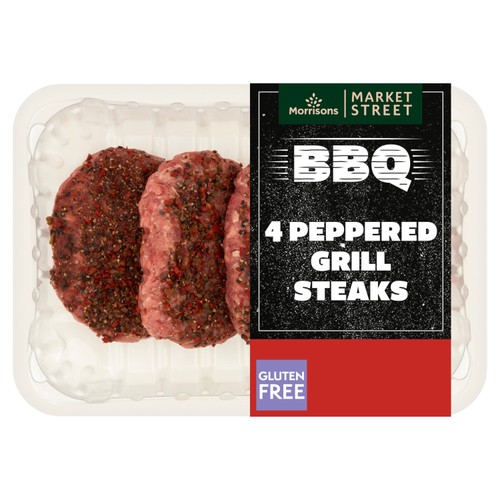 Morrisons British Peppered Beef Grill Steaks 4 Pack 454g
