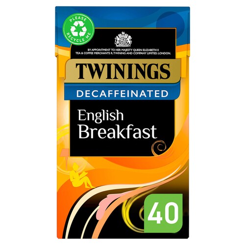 Twinings English Breakfast Decaf Tea 40 Tea Bags