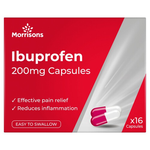 Morrisons Ibuprofen 200mg Capsules 