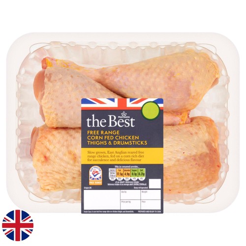 Morrisons British The Best Corn Fed Chicken Thighs And Drumsticks 580g