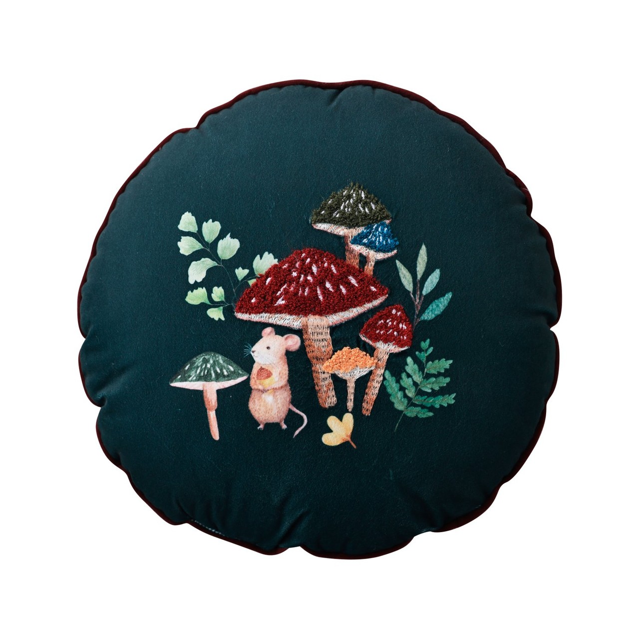 Nutmeg Home Round Woodland Mouse Cushion