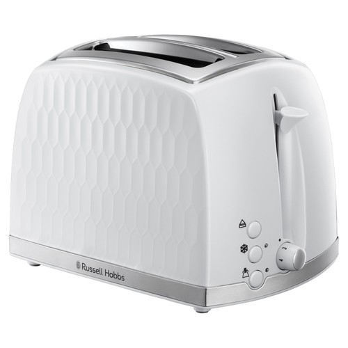 Russell Hobbs honeycomb 2 slice toaster white