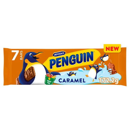 McVities Penguin Caramel Flavour Bars 7 X 24.6g 172.2g