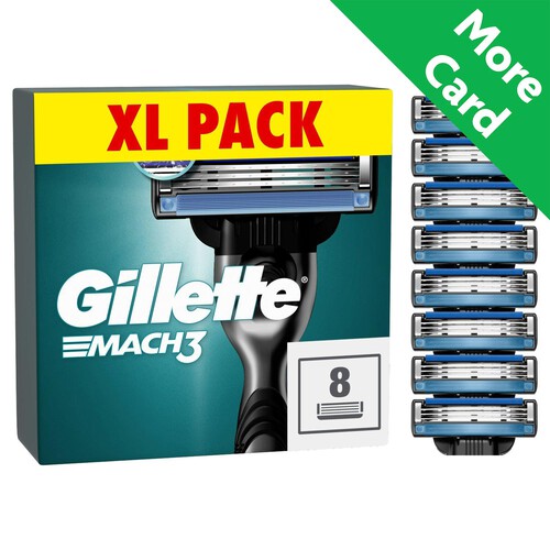 Gillette Mach 3 Razors For Men 8 Refill Razor Blades