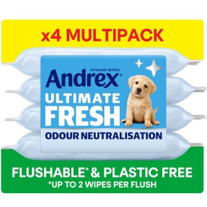 Andrex Ultimate Fresh Hygiene Wipes Odour Control Moist Toilet Tissue Quad Pack 4 x 36 wipes