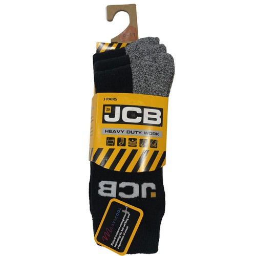 JCB Size 6-11 Mixed Workwear Sock 3 Pairs 