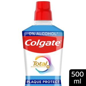 Colgate Total Active Prevention+ Plaque Protect Peppermint Mouthwash 500ml