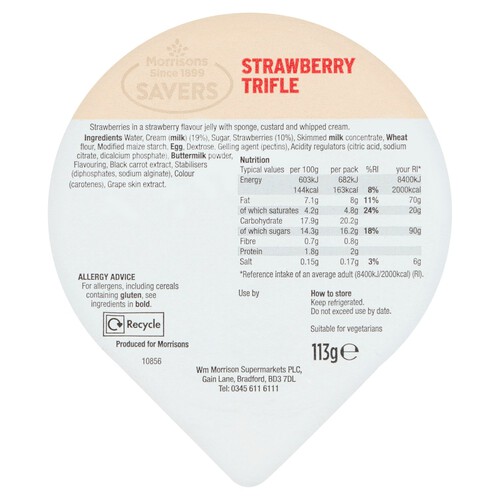 Morrisons Savers Strawberry Trifle