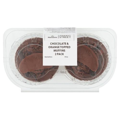 Morrisons Chocolate & Orange Topped Muffins 2 Pack