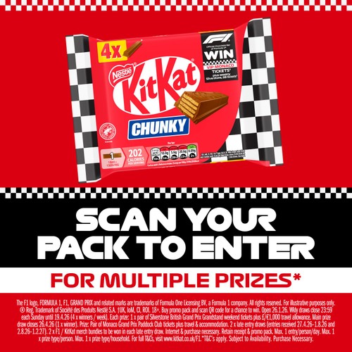 Kit Kat Chunky Milk Chocolate Bar Multipack 4 Pack