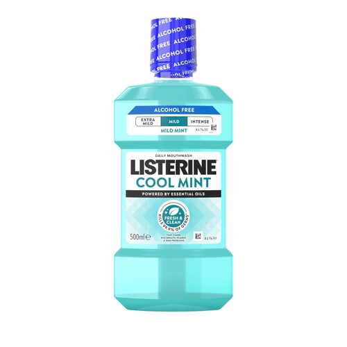 Listerine Essentials Milder Taste Cool Mint Mouthwash 500ml
