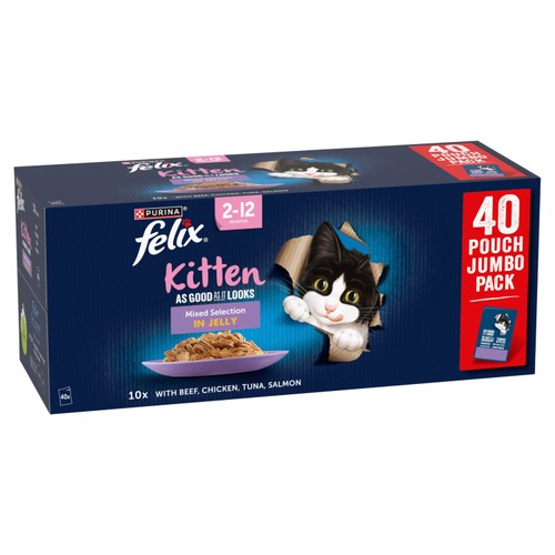 FELIX As Good As It Looks Kitten Mixed Selection In Jelly 40x85g