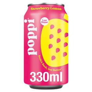 Poppi Strawberry & Lemon Soda Can 330ml 