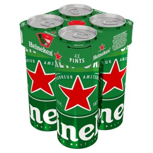 Heineken Original Premium Lager Beer 5% ABV Pint Cans 4x568ml product image